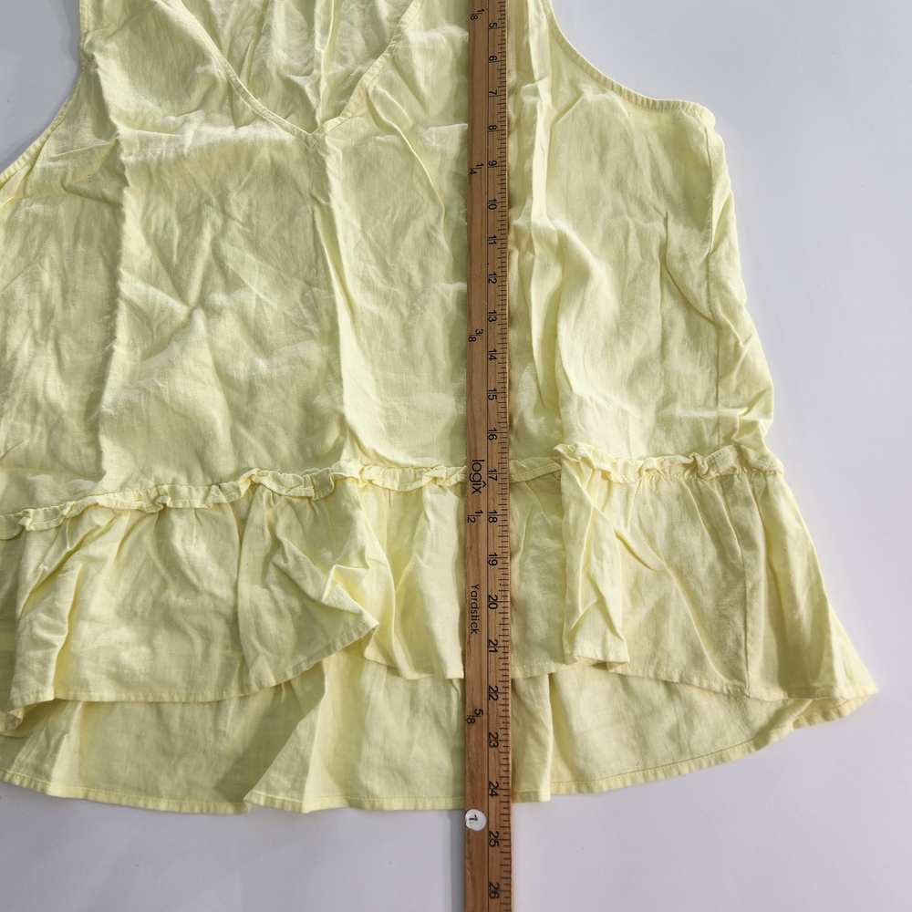 Loft Outlet Women's Top Blouse Size LP Petite yellow Sleeveless linen blend 01 - Picture 6 of 6